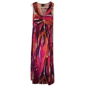 NWOT - Womens Sleeveless V-Neck Multi Pink Dress